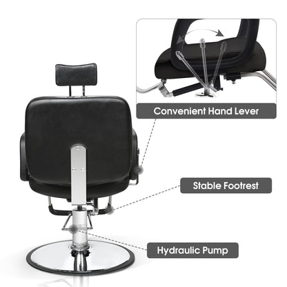 Barber Chair 2059 & Salon Mat 0020 Set - All Purpose Hydraulic Barber Chair with Ergonomic NBR Anti-Fatigue Barber Mat, Ideal for Stylists