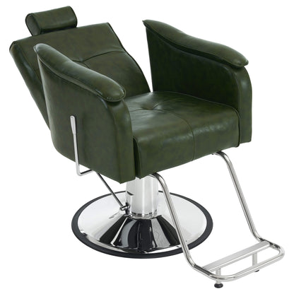Barber Chair 9182 & Anti-Fatigue Mat 0020 Set - Reclining Hydraulic Barber Chair with 1/2"  Thick Salon Mat, Ideal for Barbers & Stylists
