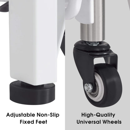 3 Motors Adjustable Electric Massage Beauty Bed, Spa Facial Chair with Foot Casters, PVC Leather 2754