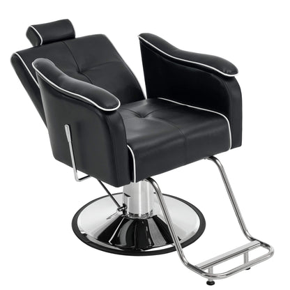 Barber Chair 9182 & Anti-Fatigue Mat 0020 Set - Reclining Hydraulic Barber Chair with 1/2"  Thick Salon Mat, Ideal for Barbers & Stylists