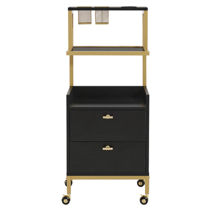 Beauty Salon Trolley with Tool Holders & Wheels, SPA Barber Rolling Cart with  Metal Frame 2084