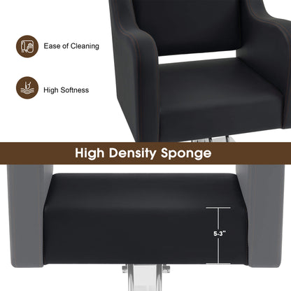 Salon Chair 3802 & Anti-Fatigue Mat 0040 Set - Professional Hydraulic Salon Chair with Ergonomic  Salon Mat, Ideal for Barbers & Stylists