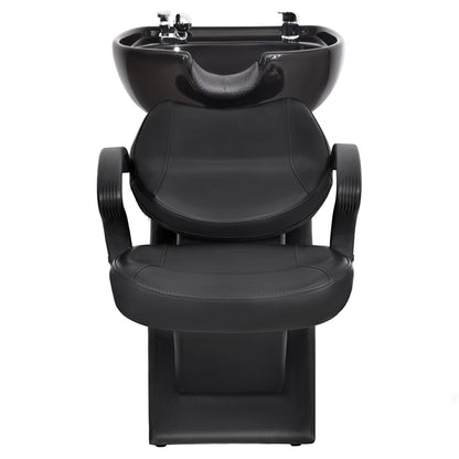 BarberPub Ceramic Bowl Shampoo Chair Backwash Sink Barber Chair for Salon Beauty Spa Unit Station 9020