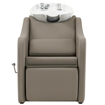 BarberPub Backwash Salon Shampoo Chair, Ceramic Shampoo Bowl for Barbershop 9090