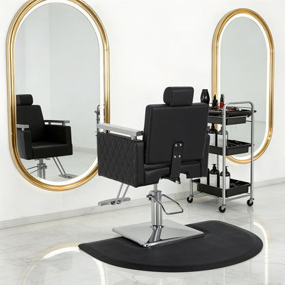 Anti-Fatigue Salon Comfort Mat for Square Base Chair, 3 x 4 ft Semicircle Standing Floor Mat 0065/0075