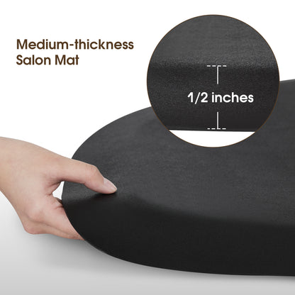 Anti-Fatigue Salon Comfort Mat for Square Base Chair, 3 x 4 ft Semicircle Standing Floor Mat 0065/0075