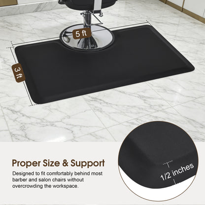BarberPub 3'x5' Salon Barber Chair Anti-Fatigue Floor Mat Rectangle 1/2" Thick 0035