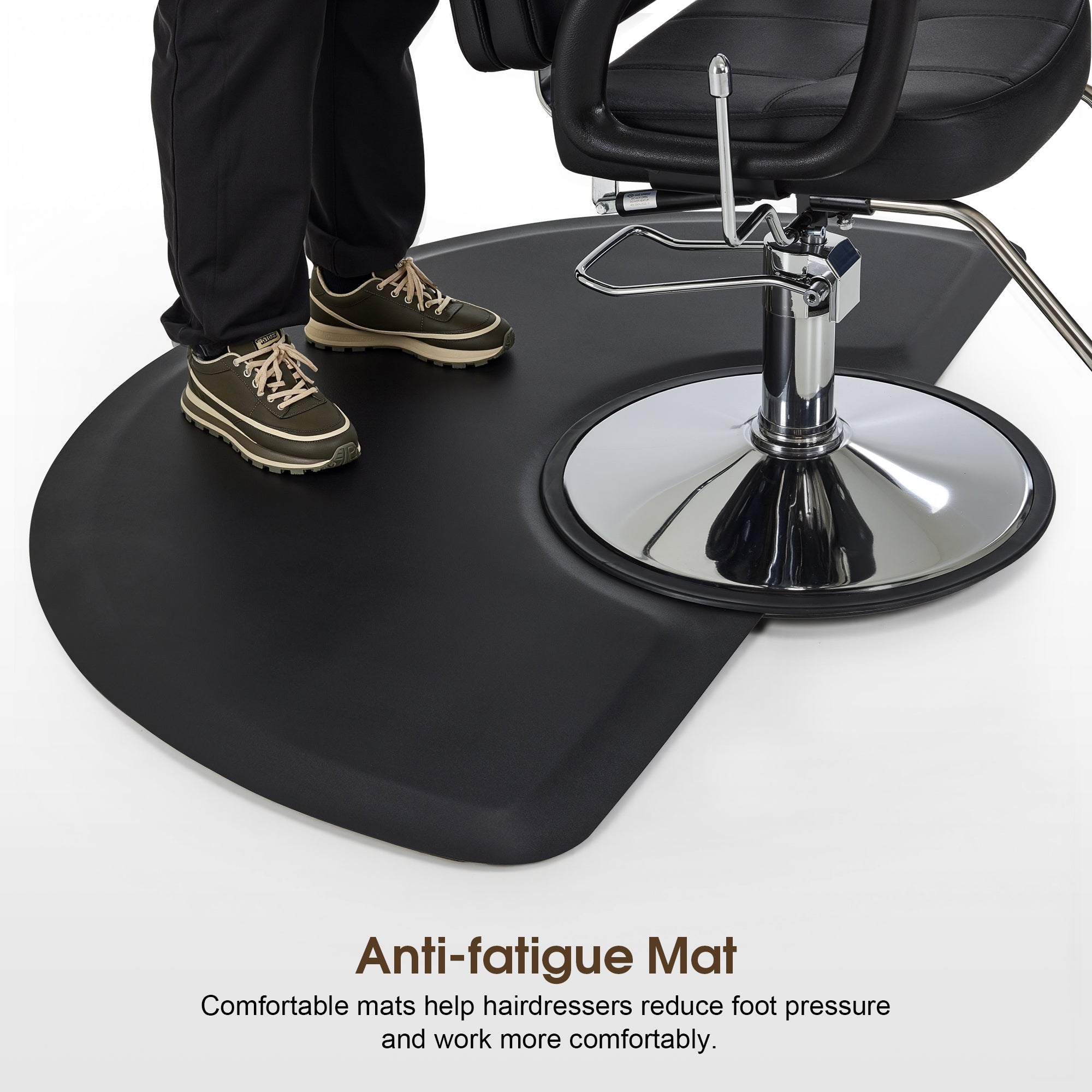 Barber Chair 2059 & Salon Mat 0020 Set - All Purpose Hydraulic Barber Chair with Ergonomic NBR Anti-Fatigue Barber Mat, Ideal for Stylists