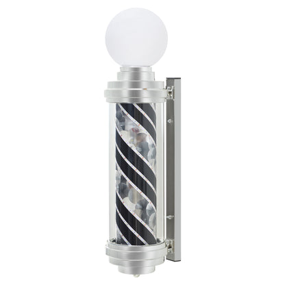 Black & White LED Barber Pole Light, Spinning Waterproof Wall Mounted Salon Sign L014