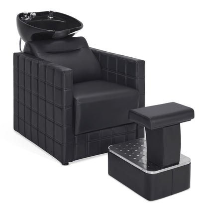 BarberPub Backwash Shampoo Station Chair, Salon Shampoo Bowl and Chair for Spa Barbershop 9083