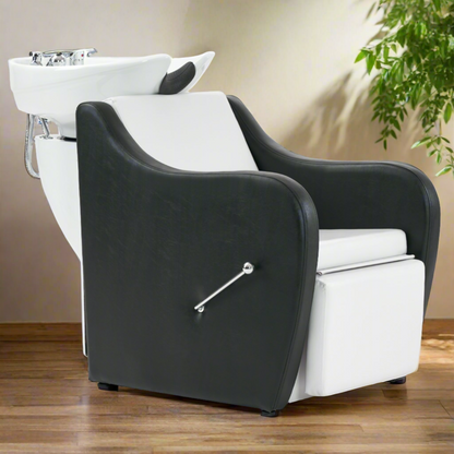 BarberPub Shampoo Station Chair for Salon, Backwash Ceramic Shampoo Bowl 9089