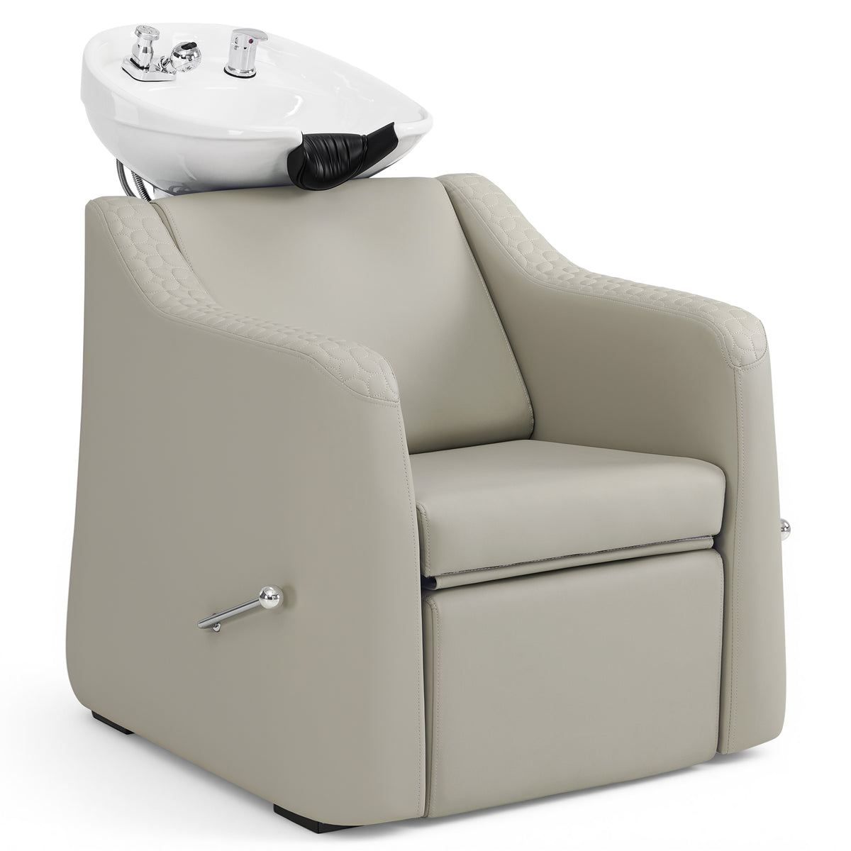 BarberPub Shampoo Chair and Bowl Set, Dual Side Hand Levers, 9043