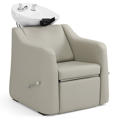 BarberPub Shampoo Chair and Bowl Set, Dual Side Hand Levers, 9043