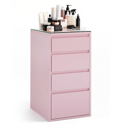 BarberPub Salon Storage Cabinet with Glass Top, Beauty Station 3381-1