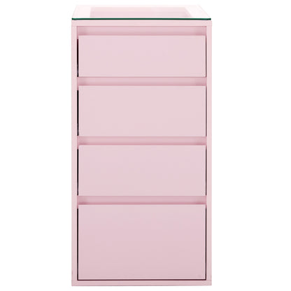 BarberPub Salon Storage Cabinet with Glass Top, Beauty Station 3381-1