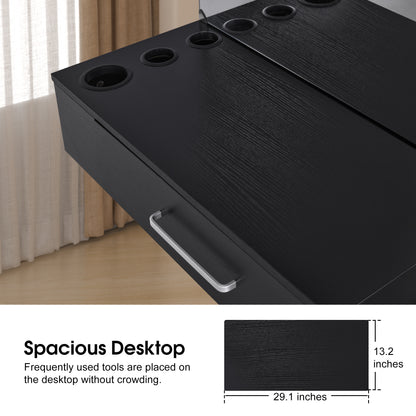 BarberPub Wall Mount Hair Styling Barber Station with Mirror Beauty Equipment 3026