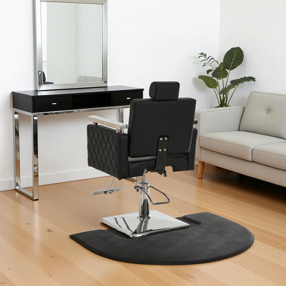 Anti-Fatigue Salon Comfort Mat for Square Base Chair, 3 x 4 ft Semicircle Standing Floor Mat 0065/0075