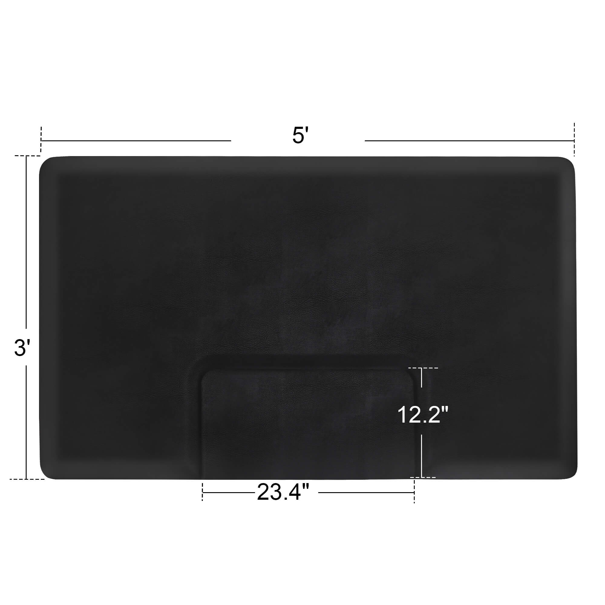 Anti-Fatigue Salon Floor Mat for Square Base Chair, PU Comfort Rectangle Barber Standing Mat for Hair Styling 0030/0095