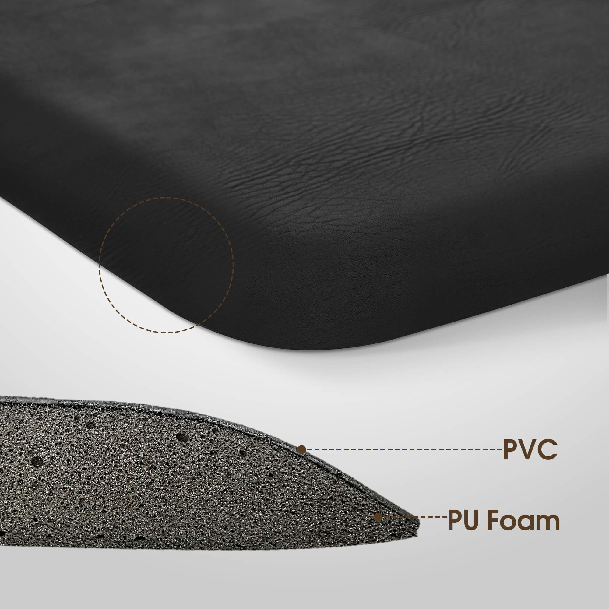 Anti-Fatigue Salon Floor Mat for Square Base Chair, PU Comfort Rectangle Barber Standing Mat for Hair Styling 0030/0095