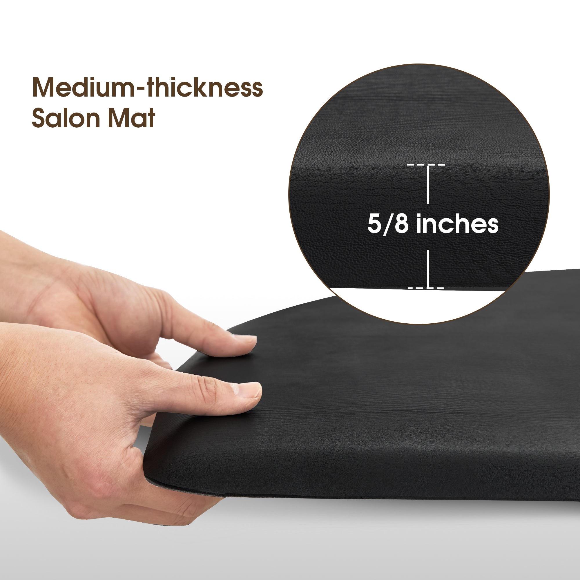 Anti-Fatigue Salon Comfort Mat for Square Base Chair, 3 x 4 ft Semicircle Standing Floor Mat 0065/0075