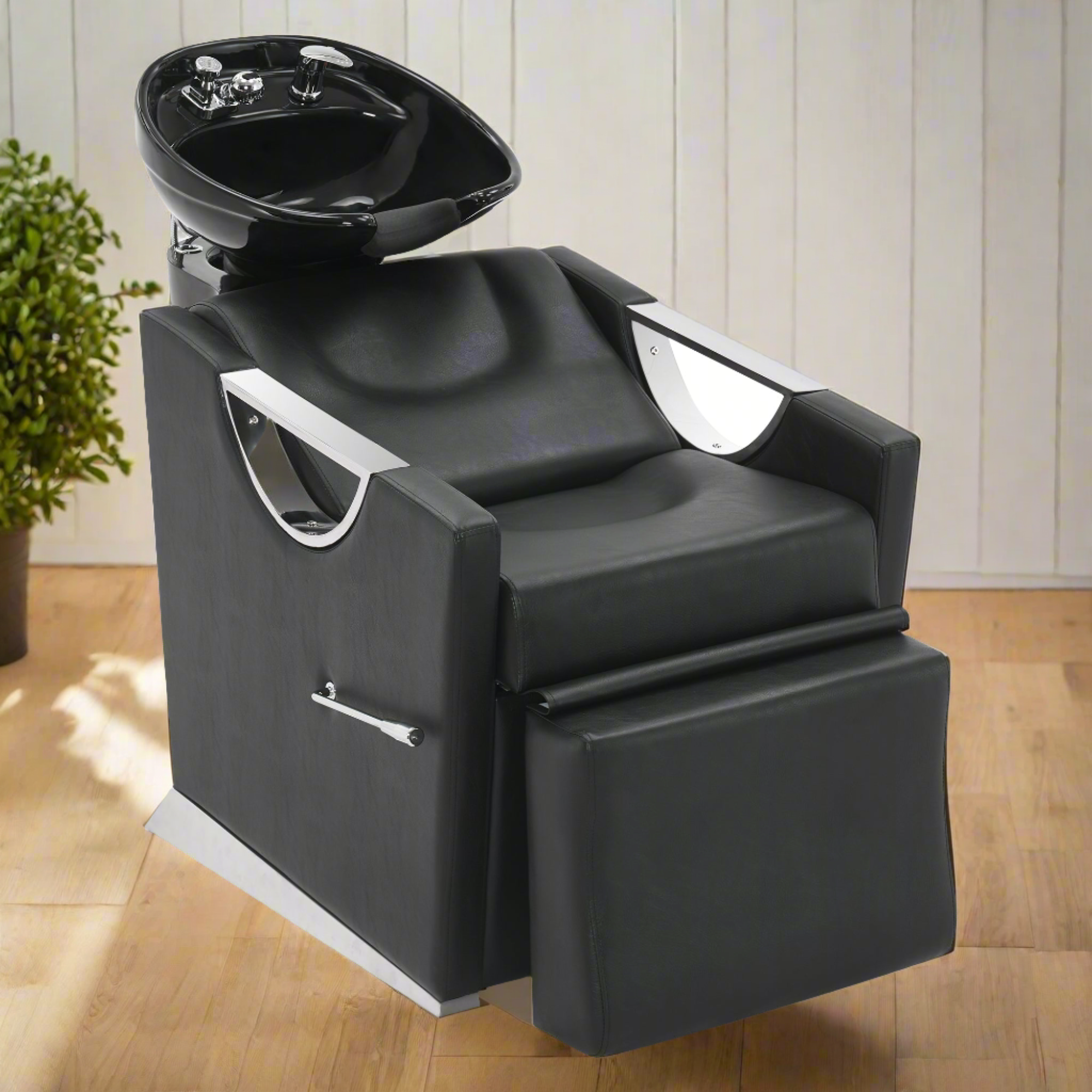 BarberPub Ceramic Bowl Shampoo Station Chair, Backwash Barber Salon Chair 9073