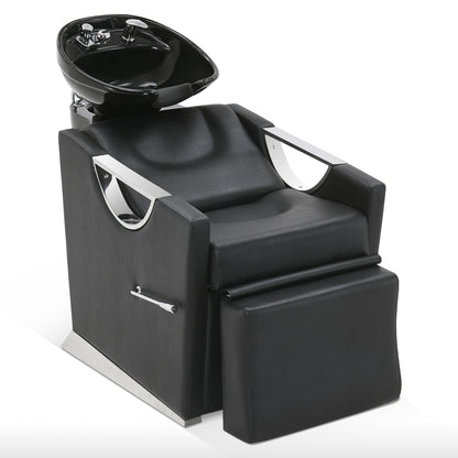 BarberPub Ceramic Bowl Shampoo Station Chair, Backwash Barber Salon Chair 9073