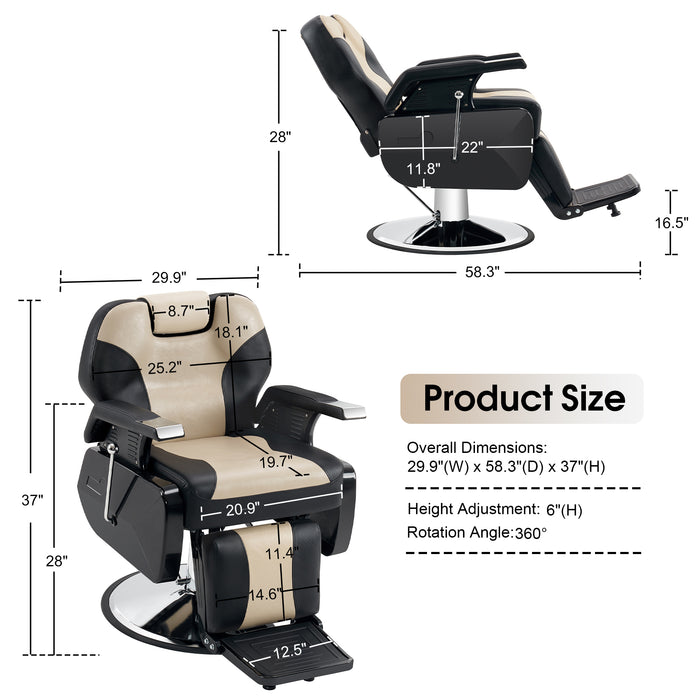 BarberPub Hydraulic Recline Barber Chair All Purpose Salon Beauty Spa Styling Equipment 2688
