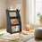 BarberPub Kids Bookshelf with Wheels, 4-Tier Rolling Cart with Storage, Book Organizer, Children's Bookcases with Shelves for Nursery, Playroom, Bedroom 2030
