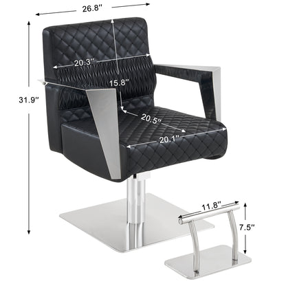 BarberPub Salon Chair, 440Lbs Hydraulic Pump Styling Chair for Barbershop 8630