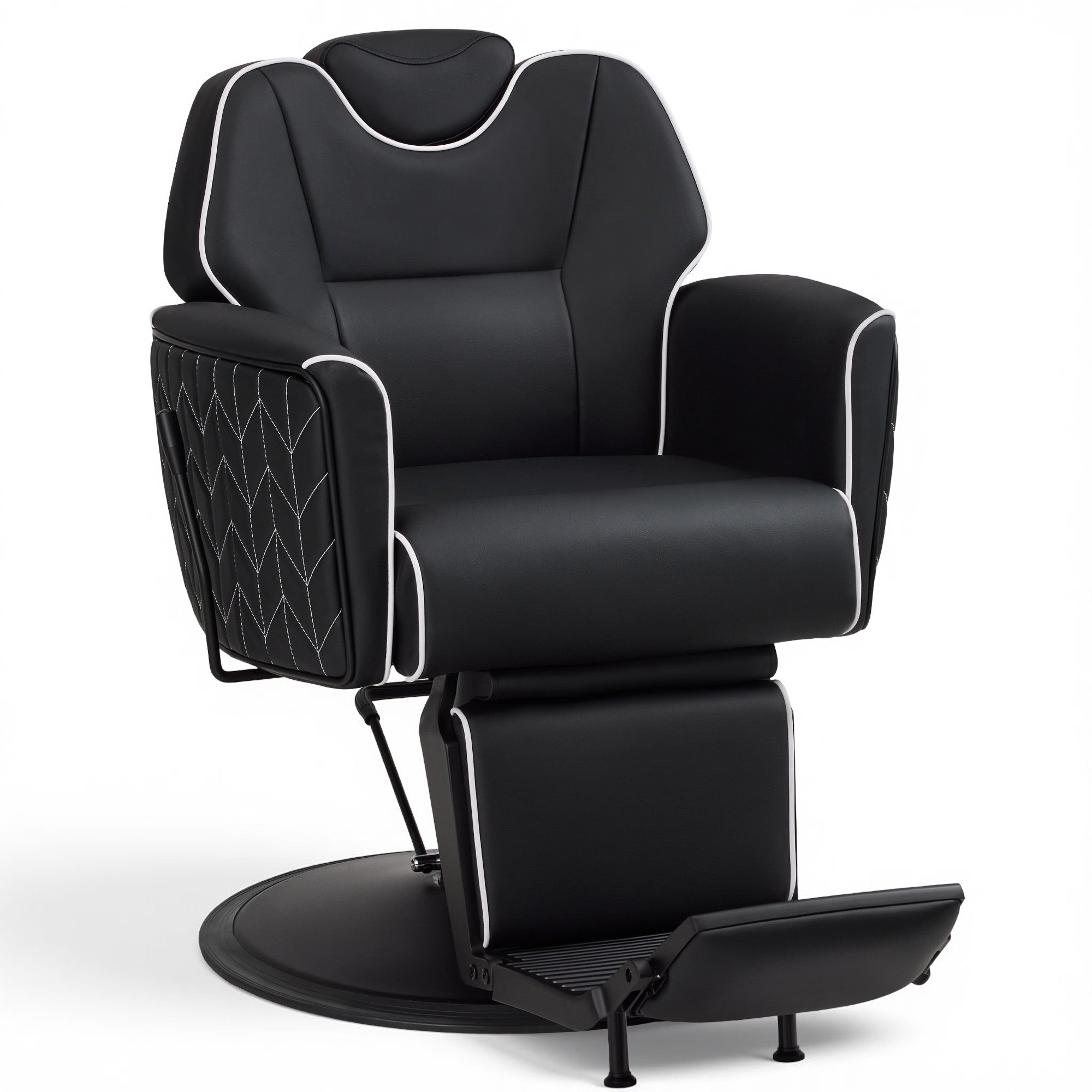 BarberPub Classic Barber Chair, Dual Hand Levers for Left-handed Users, Reclining Salon Chair, 9274