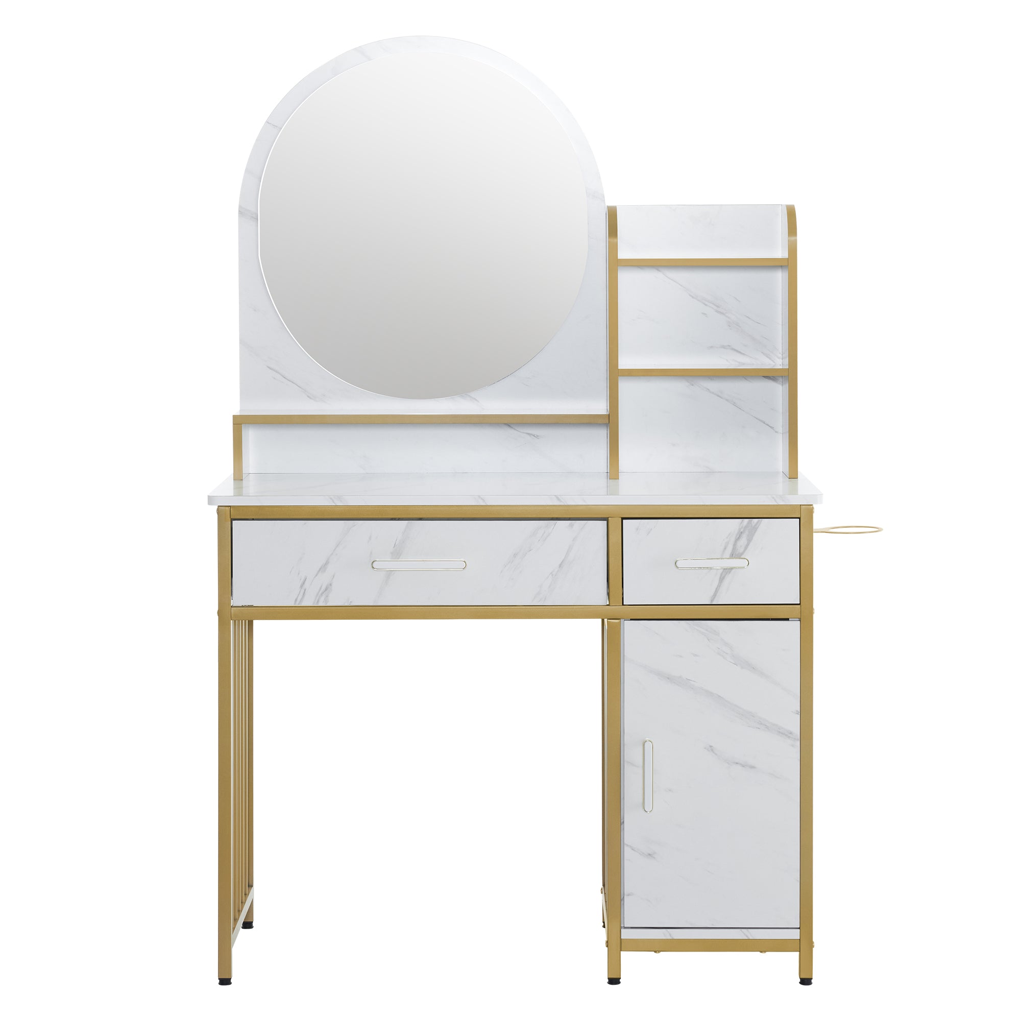 BarberPub Modern Vanity Desk with Mirror, Light Luxury Dressing Table for Bedroom 3362