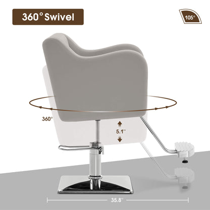 Salon Chair 3802 & Anti-Fatigue Mat 0040 Set - Professional Hydraulic Salon Chair with Ergonomic  Salon Mat, Ideal for Barbers & Stylists