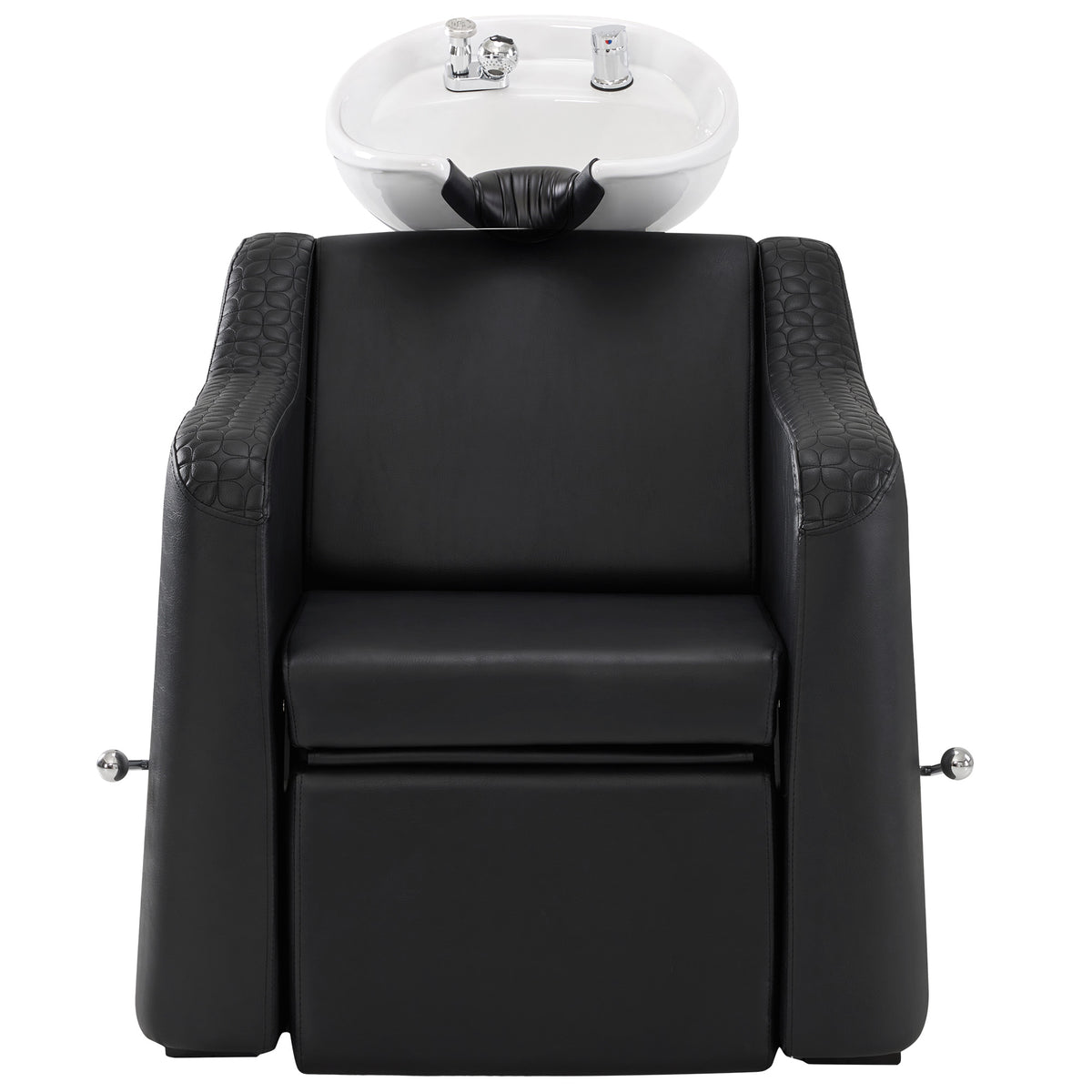 BarberPub Shampoo Chair and Bowl Set, Dual Side Hand Levers, 9043