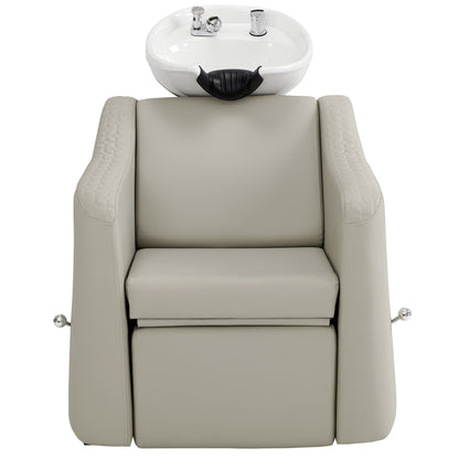 BarberPub Shampoo Chair and Bowl Set, Dual Side Hand Levers, 9043