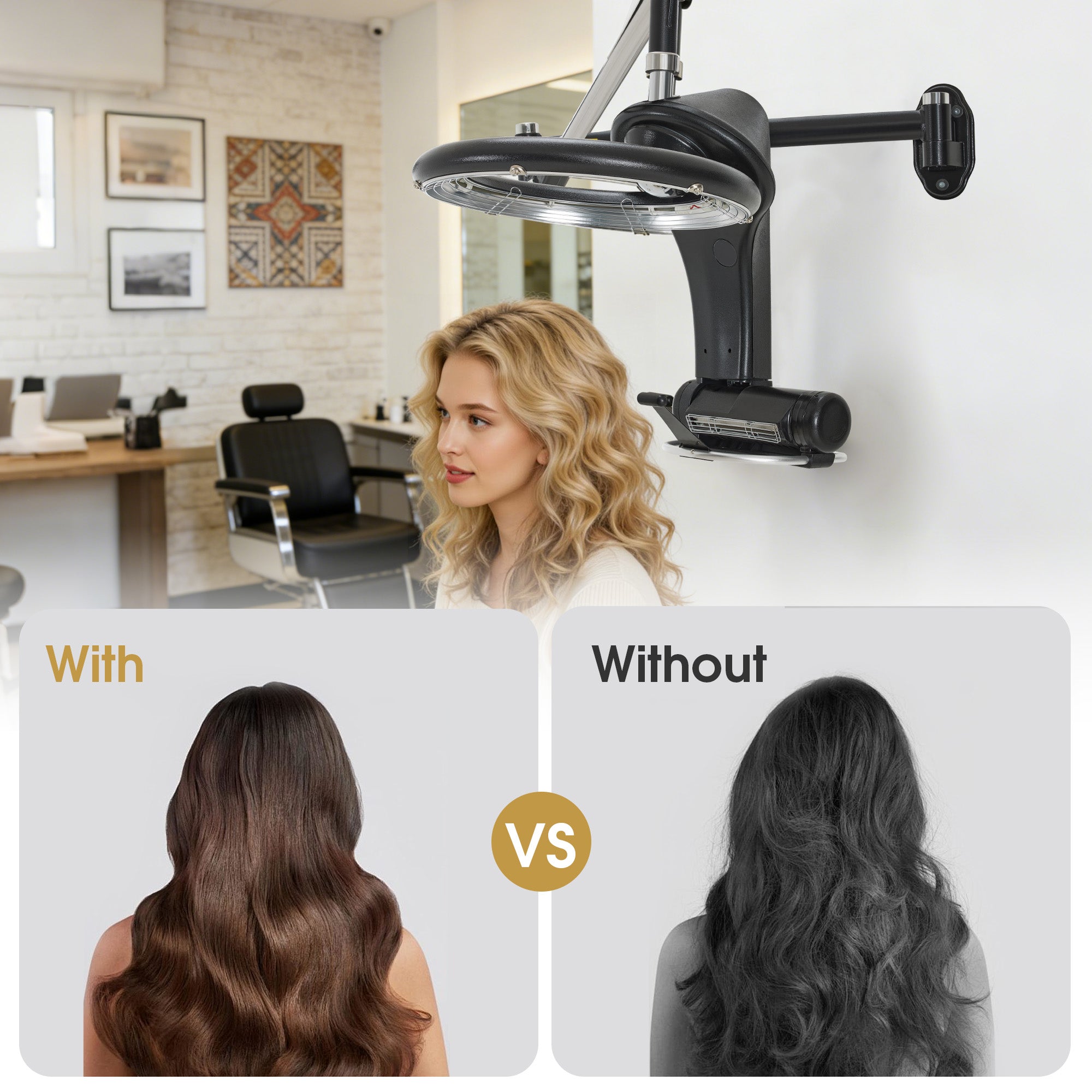 950W Professional Salon Wall Mounted Hair Dryer Processor with Swing Arm HDP05