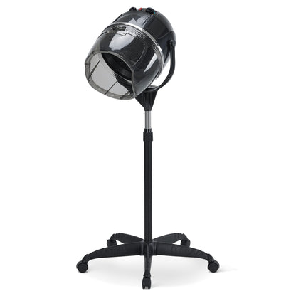 BarberPub 1300W Adjustable Hooded Floor Hair Bonnet Dryer Stand Up Rolling Base VHD08