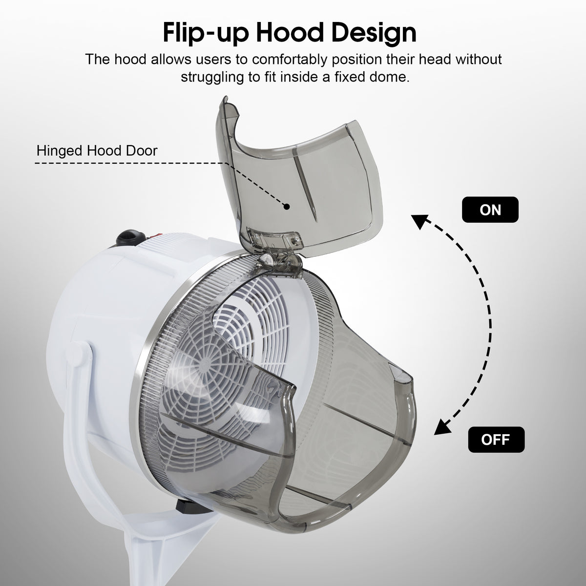 BarberPub 1300W Adjustable Hooded Floor Hair Bonnet Dryer Stand Up Rolling Base VHD08