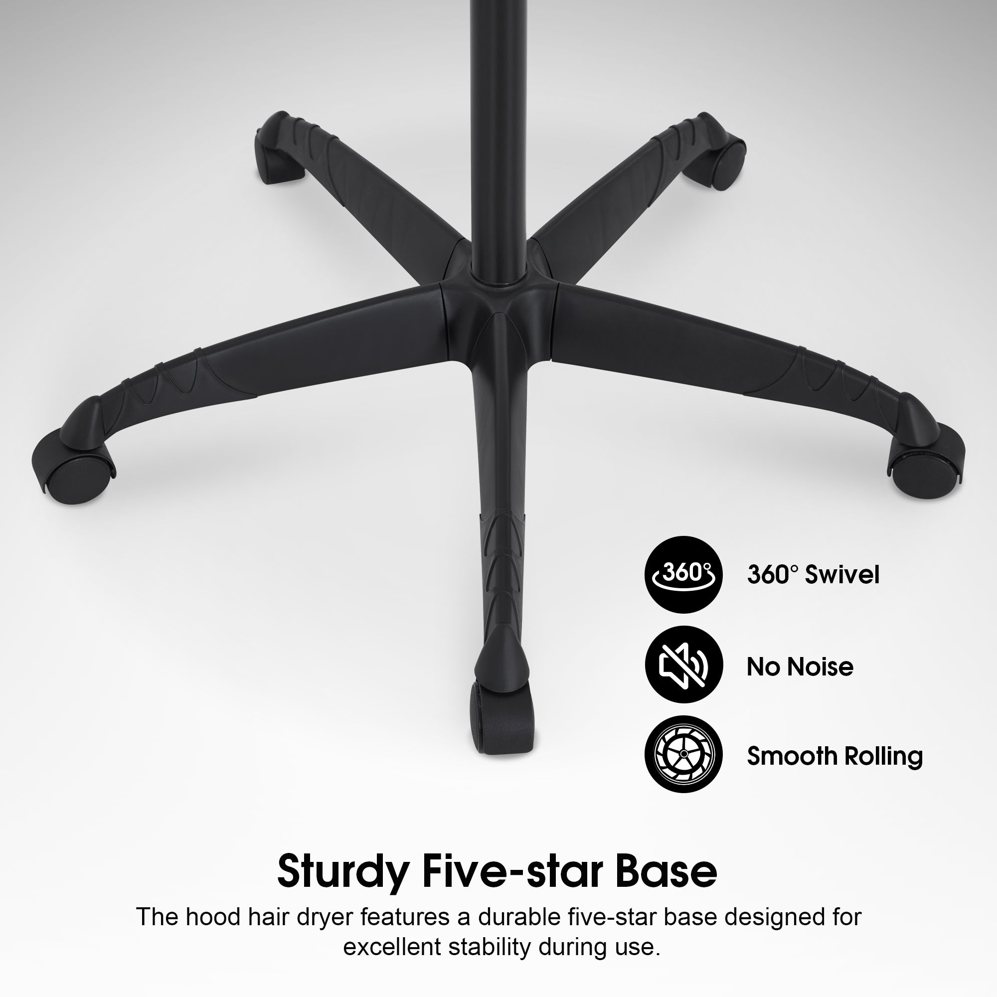 BarberPub 1300W Adjustable Hooded Floor Hair Bonnet Dryer Stand Up Rolling Base VHD08