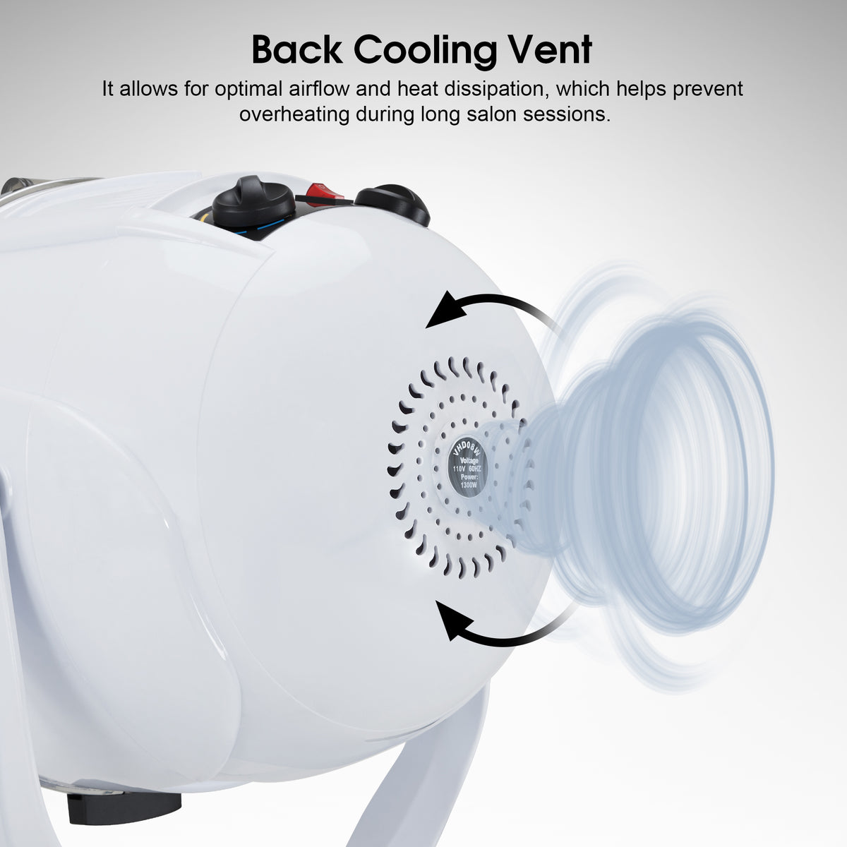 BarberPub 1300W Adjustable Hooded Floor Hair Bonnet Dryer Stand Up Rolling Base VHD08