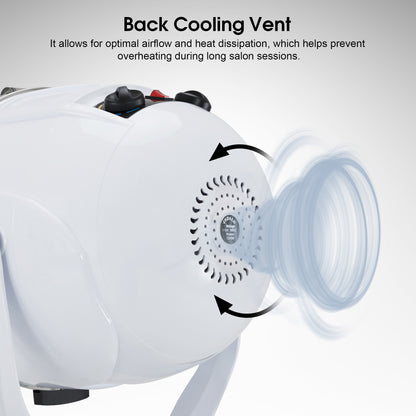 BarberPub 1300W Adjustable Hooded Floor Hair Bonnet Dryer Stand Up Rolling Base VHD08