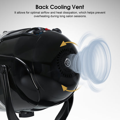 BarberPub 1300W Adjustable Hooded Floor Hair Bonnet Dryer Stand Up Rolling Base VHD08