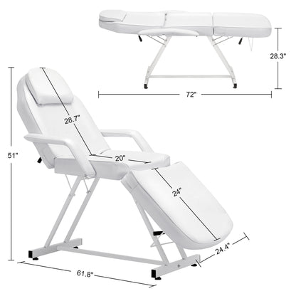 BarberPub Adjustable Tattoo Chair, Facial Chair for Client, 72 Inches Massage Table 0015