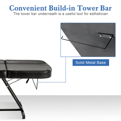 BarberPub Adjustable Tattoo Chair, Facial Chair for Client, 72 Inches Massage Table 0015