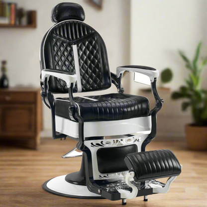 BarberPub Vintage Barber Chair with Headrest, All Purpose Reclining Salon Chair 8730