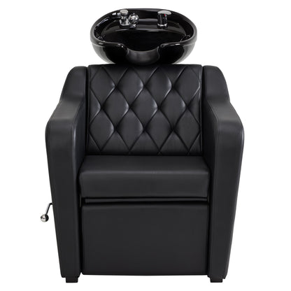 BarberPub Backwash Shampoo Chair and Bowl Set for Salon, 9064