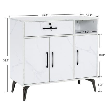 BarberPub Barber Station for Hair Stylist, Beauty Salon Storage Cabinet, Spa Equipment with 4 legs, Modern Utility Makeup Equipment, Styling Dressing Table 3163