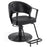 BarberPub Hydraulic Salon Chair, 360° Swivel Classic Modern Hair Styling Barber Chair, All Black Curved Wooden Hair Cutting Salon Beauty Spa Equipment 8517