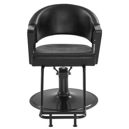 BarberPub Hydraulic Salon Chair, All Black 360° Swivel Hair Styling Chair 8517