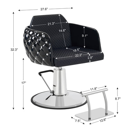 BarberPub Salon Chair for Hair Stylist, Styling Chair for Home Salon Barbershop 8609