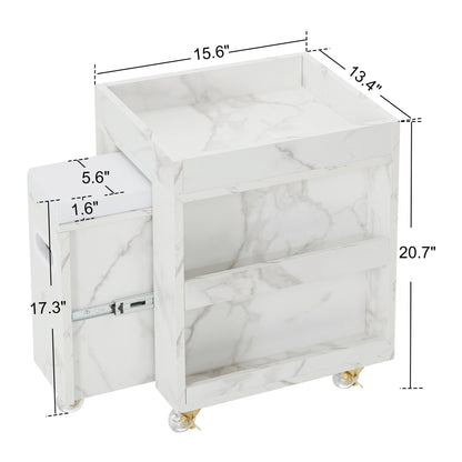 BarberPub Foot Nail Cart with Diverse Storage Spaces, Mobile Pedicure Trolley Featuring 4 Lockable Wheels 2091/2099